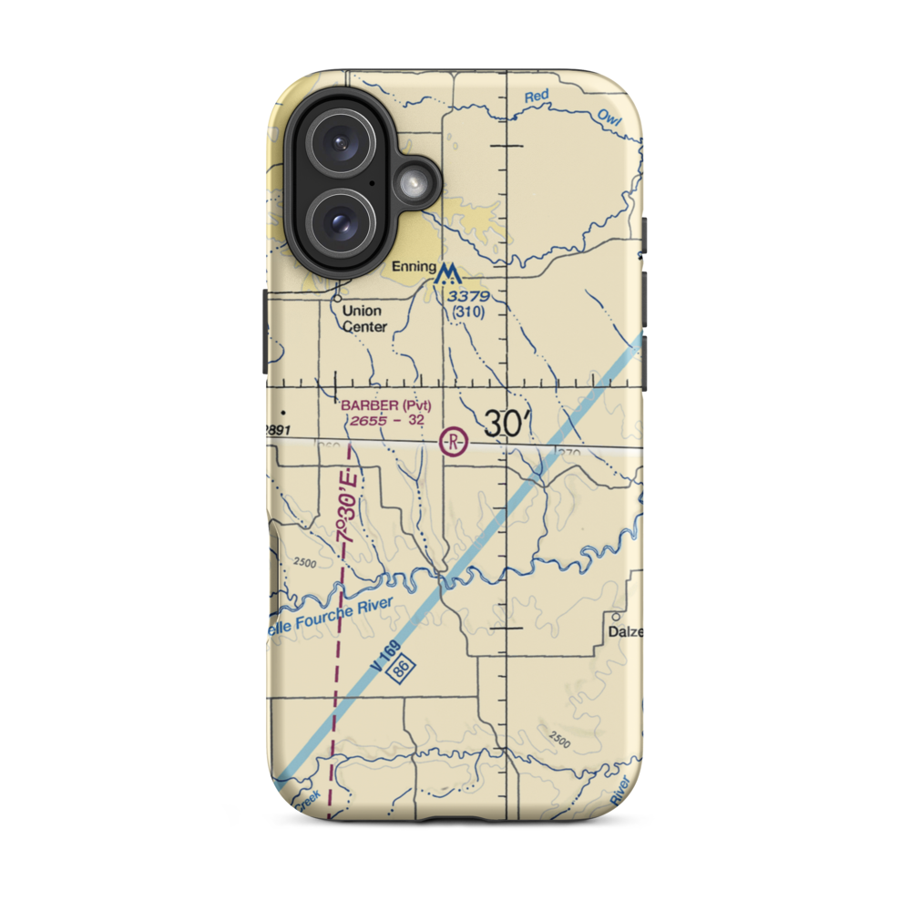 Barber Airport (SD98) VFR Sectional  Tough iPhone Case iPhone 16 Plus model shown