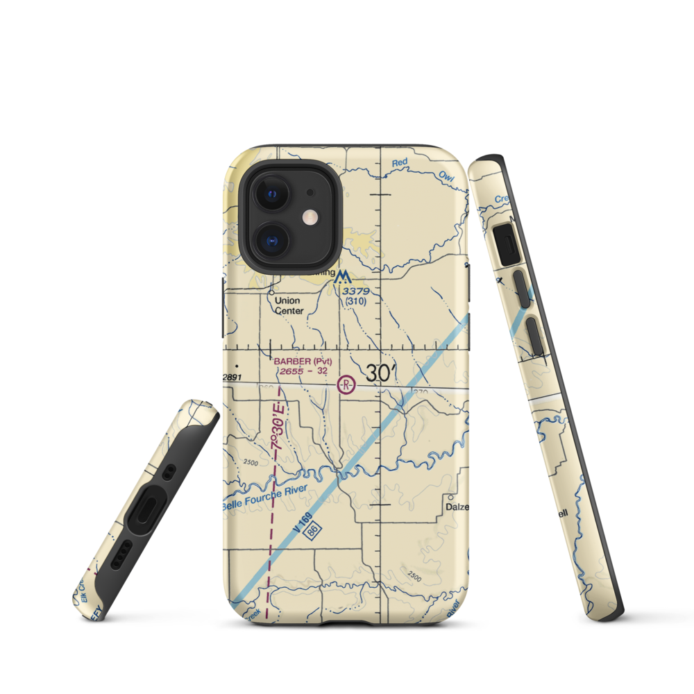 Barber Airport (SD98) VFR Sectional  Tough iPhone Case iPhone 12 mini model shown