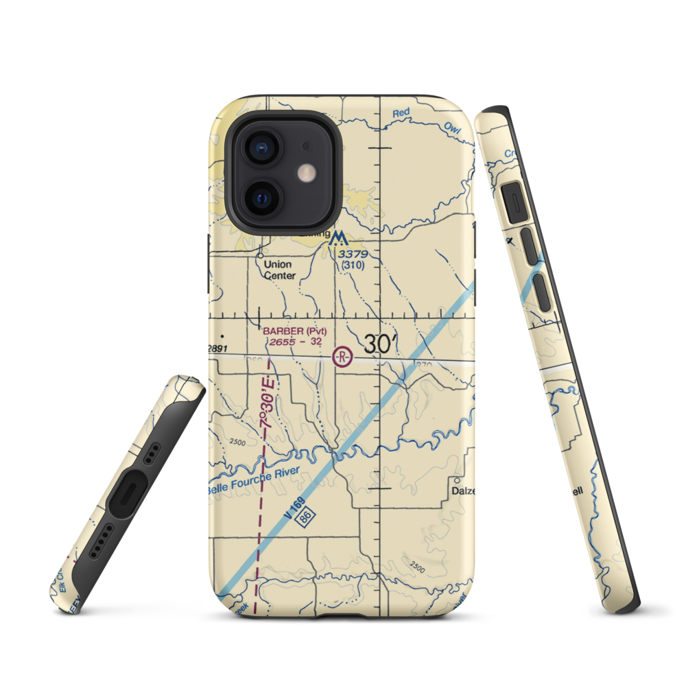 Barber Airport (SD98) VFR Sectional  Tough iPhone Case iPhone 12 model shown