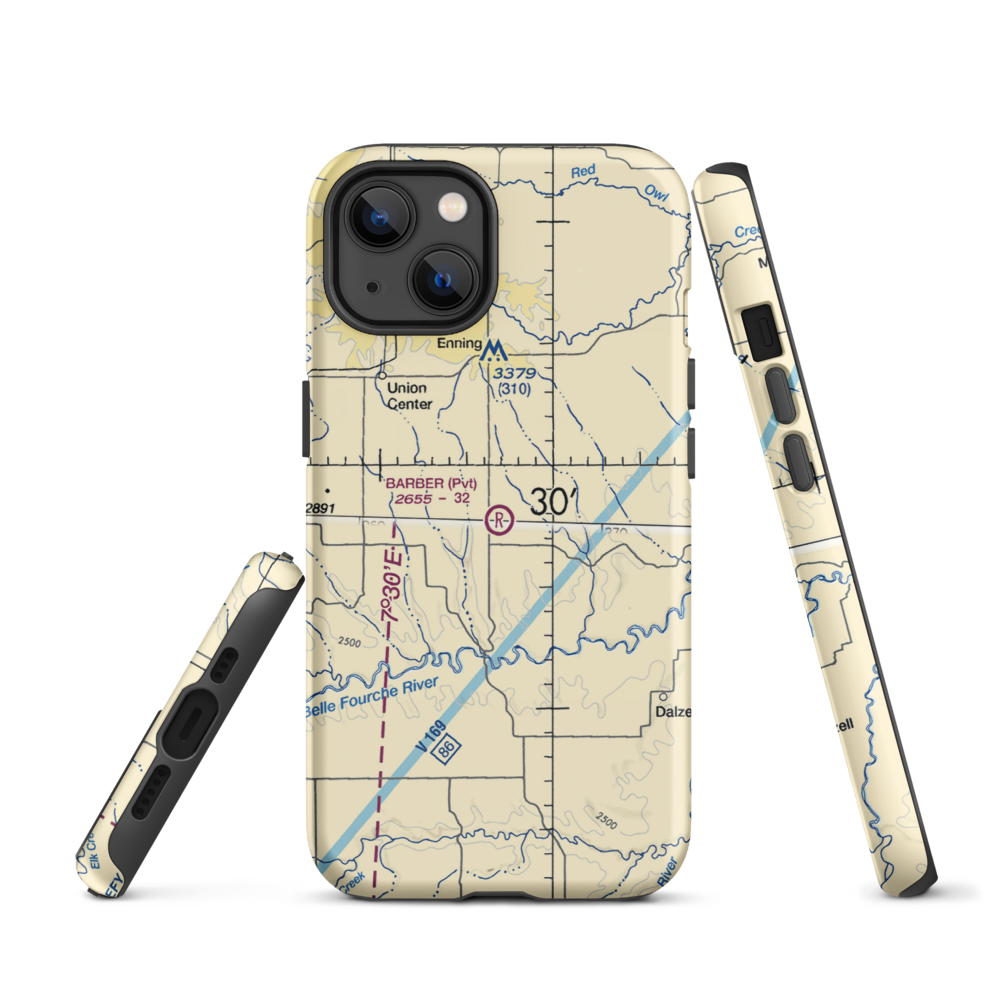 Barber Airport (SD98) VFR Sectional  Tough iPhone Case iPhone 13 model shown