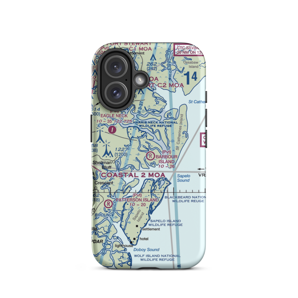 Barbour Island Airport (72GA) VFR Sectional  Tough iPhone Case iPhone 16 model shown