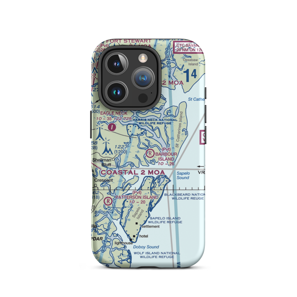 Barbour Island Airport (72GA) VFR Sectional  Tough iPhone Case iPhone 16 Pro model shown