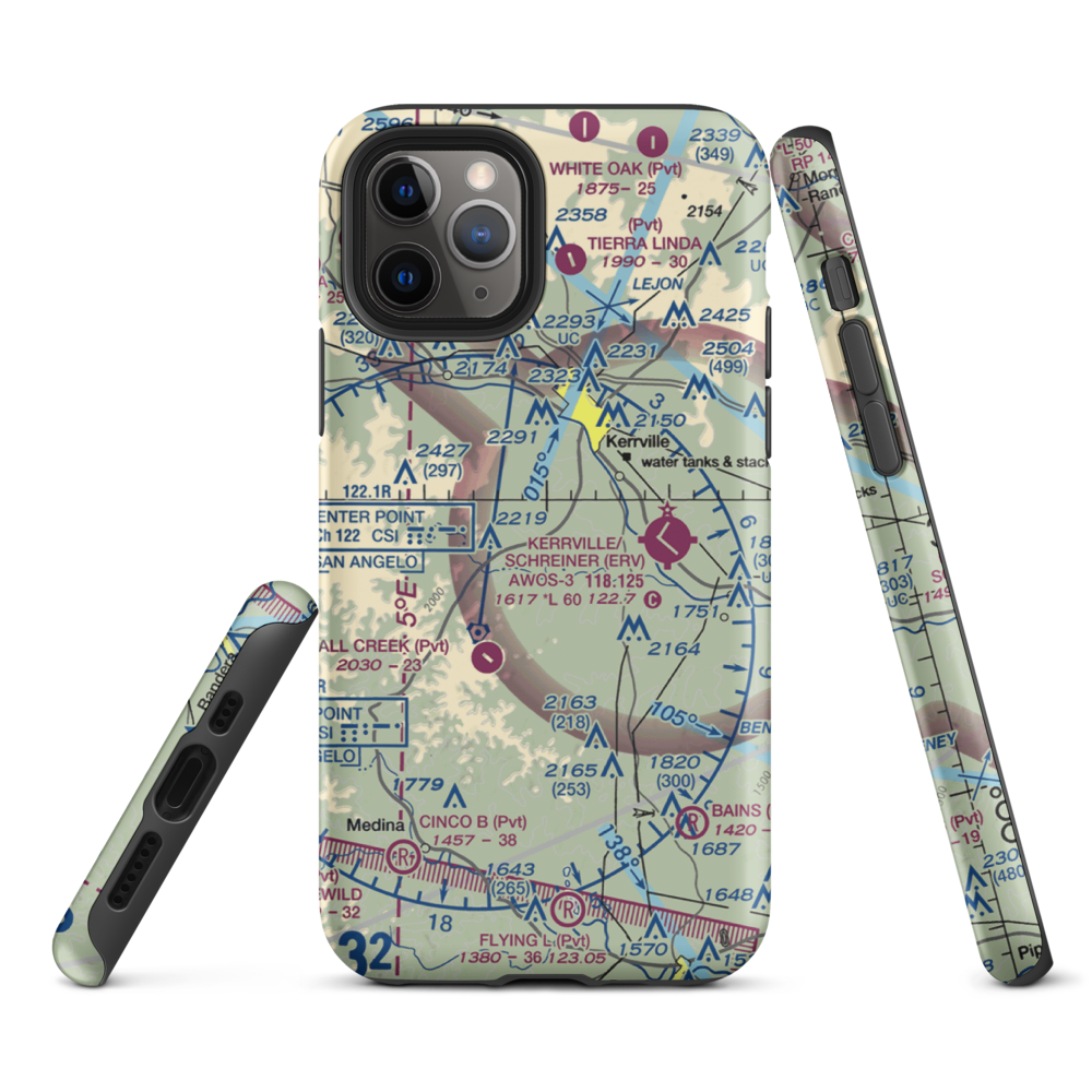 Barclay's Roost Airport (TA73) VFR Sectional  Tough iPhone Case iPhone 11 Pro model shown