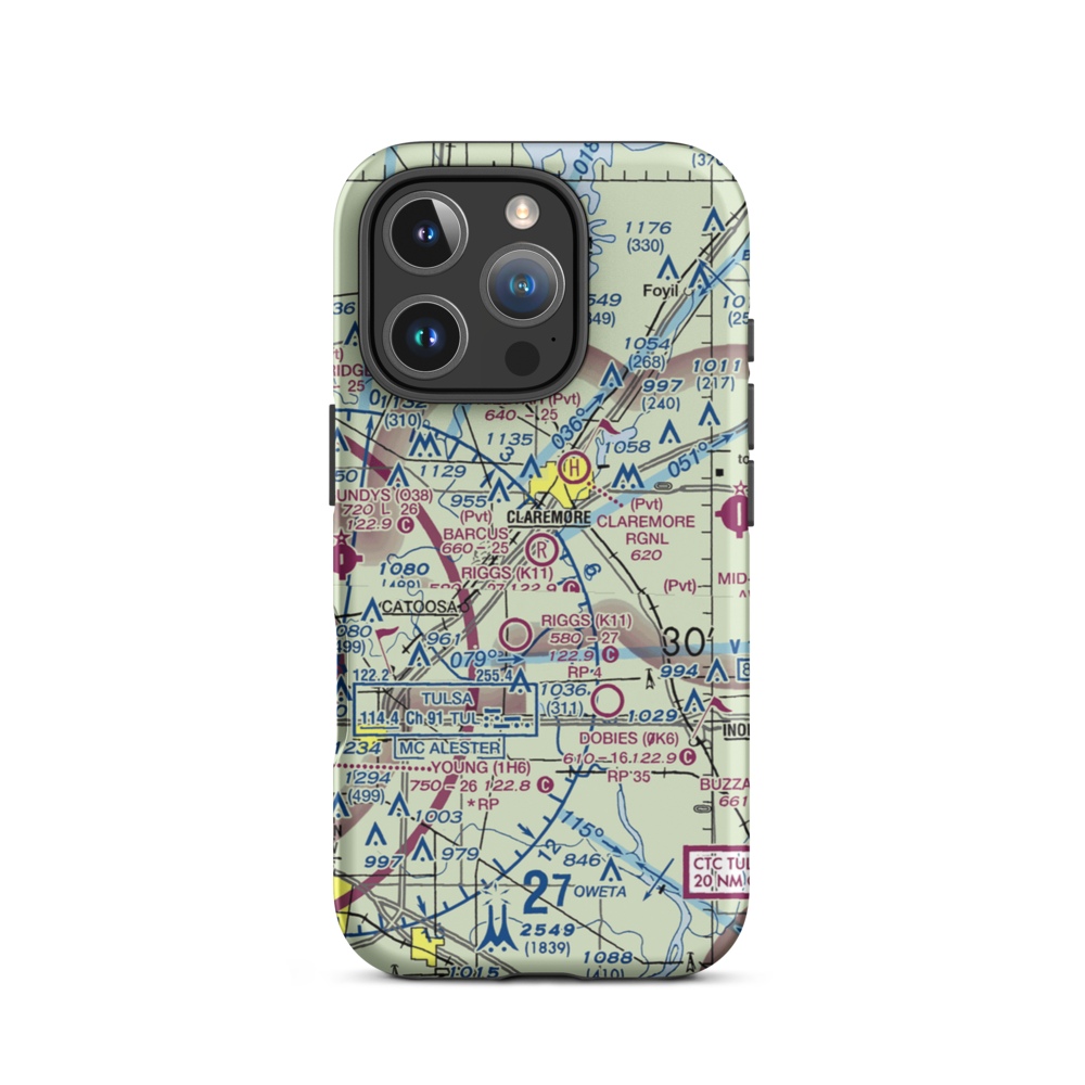 Barcus Field (95OK) VFR Sectional  Tough iPhone Case iPhone 16 Pro model shown
