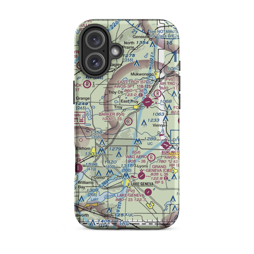 Barker Strip (35WI) VFR Sectional  Tough iPhone Case iPhone 16 Plus model shown
