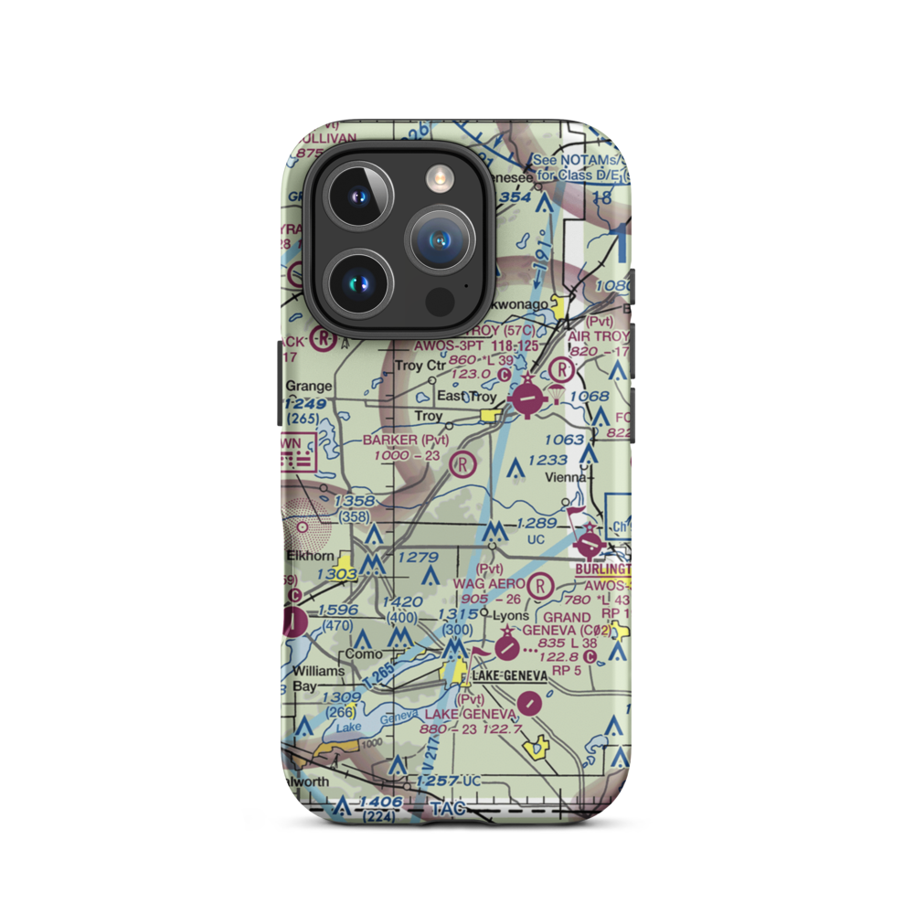 Barker Strip (35WI) VFR Sectional  Tough iPhone Case iPhone 16 Pro model shown