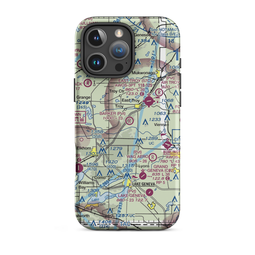 Barker Strip (35WI) VFR Sectional  Tough iPhone Case iPhone 16 Pro Max model shown