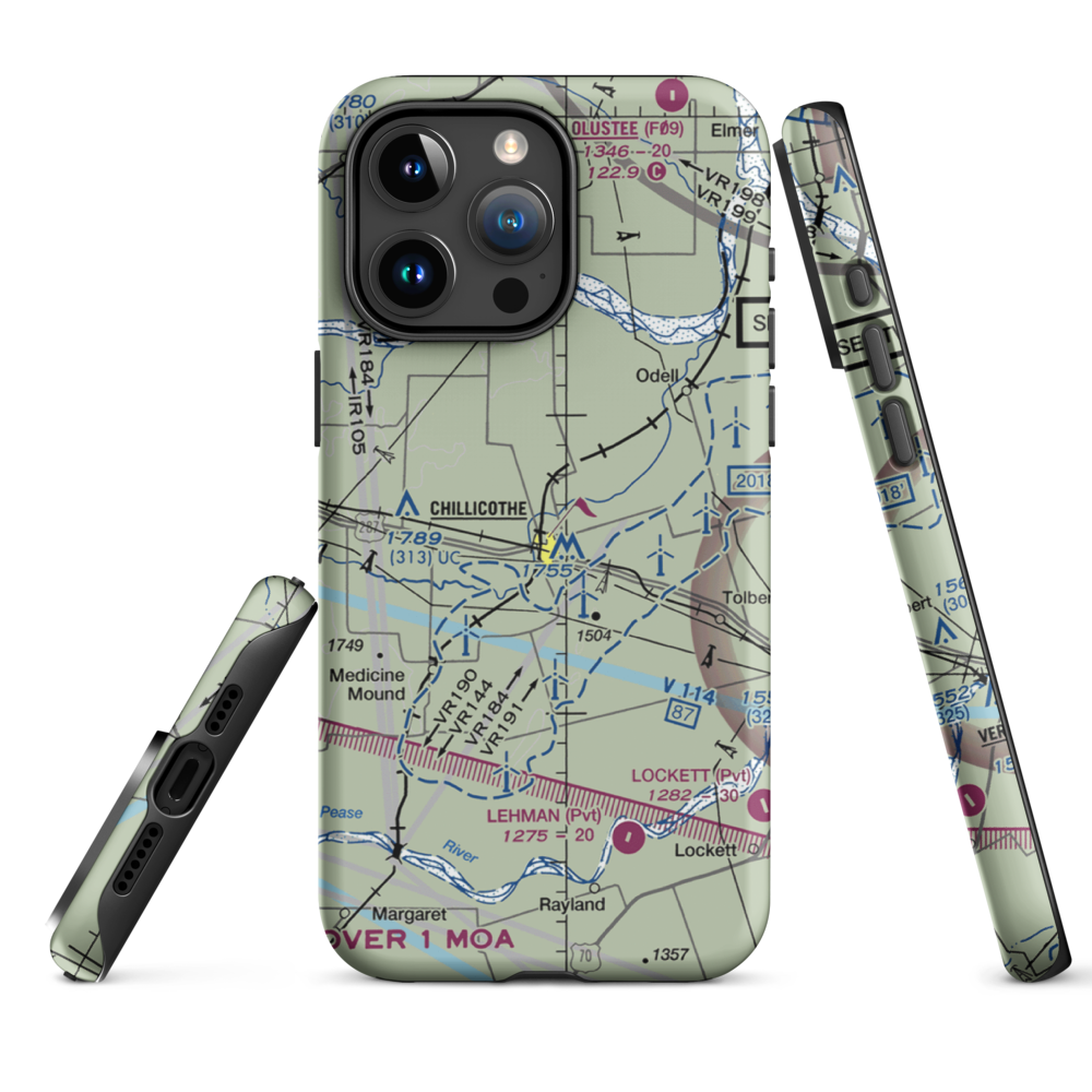 Barnett Airport (63TA) VFR Sectional  Tough iPhone Case iPhone 15 Pro Max model shown