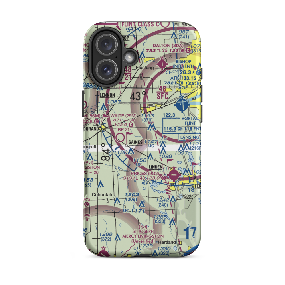 Barnstormers 5 Airport (16MI) VFR Sectional  Tough iPhone Case iPhone 16 Plus model shown
