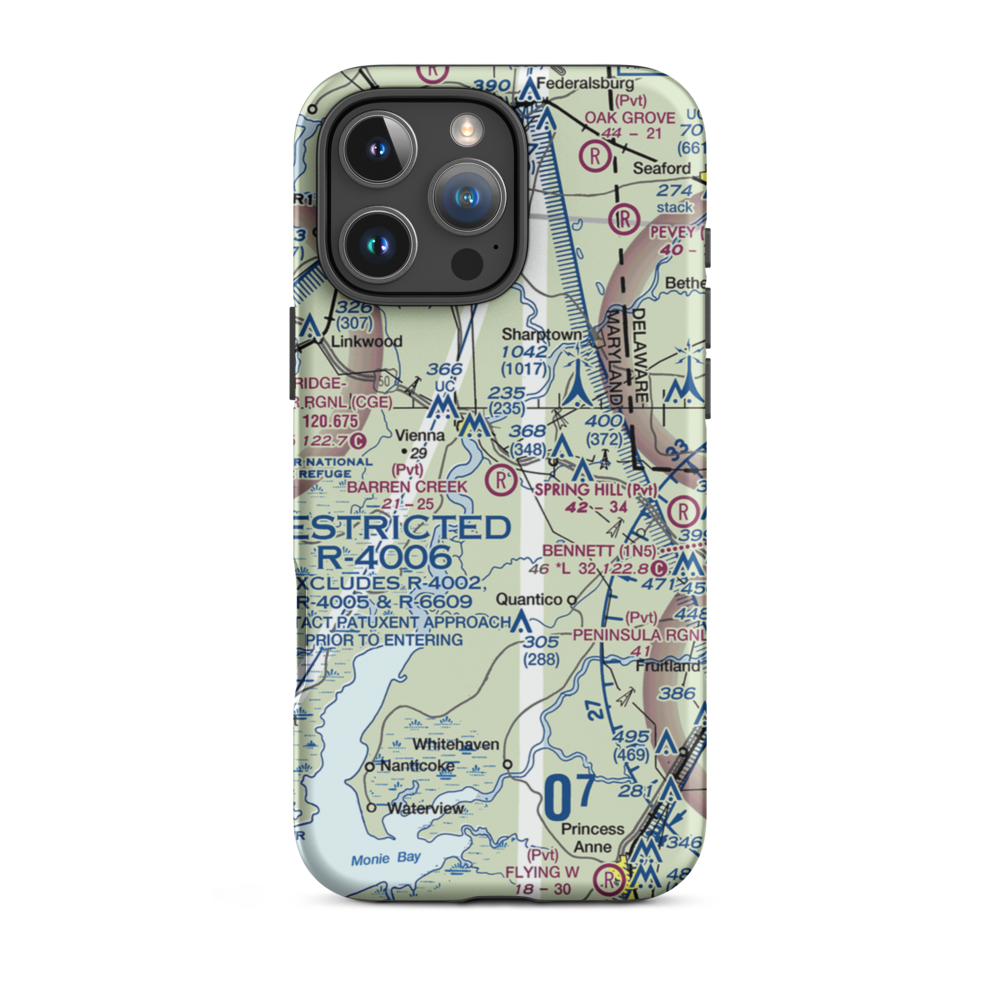 Barren Creek Field Airport (MD80) VFR Sectional  Tough iPhone Case iPhone 16 Pro Max model shown