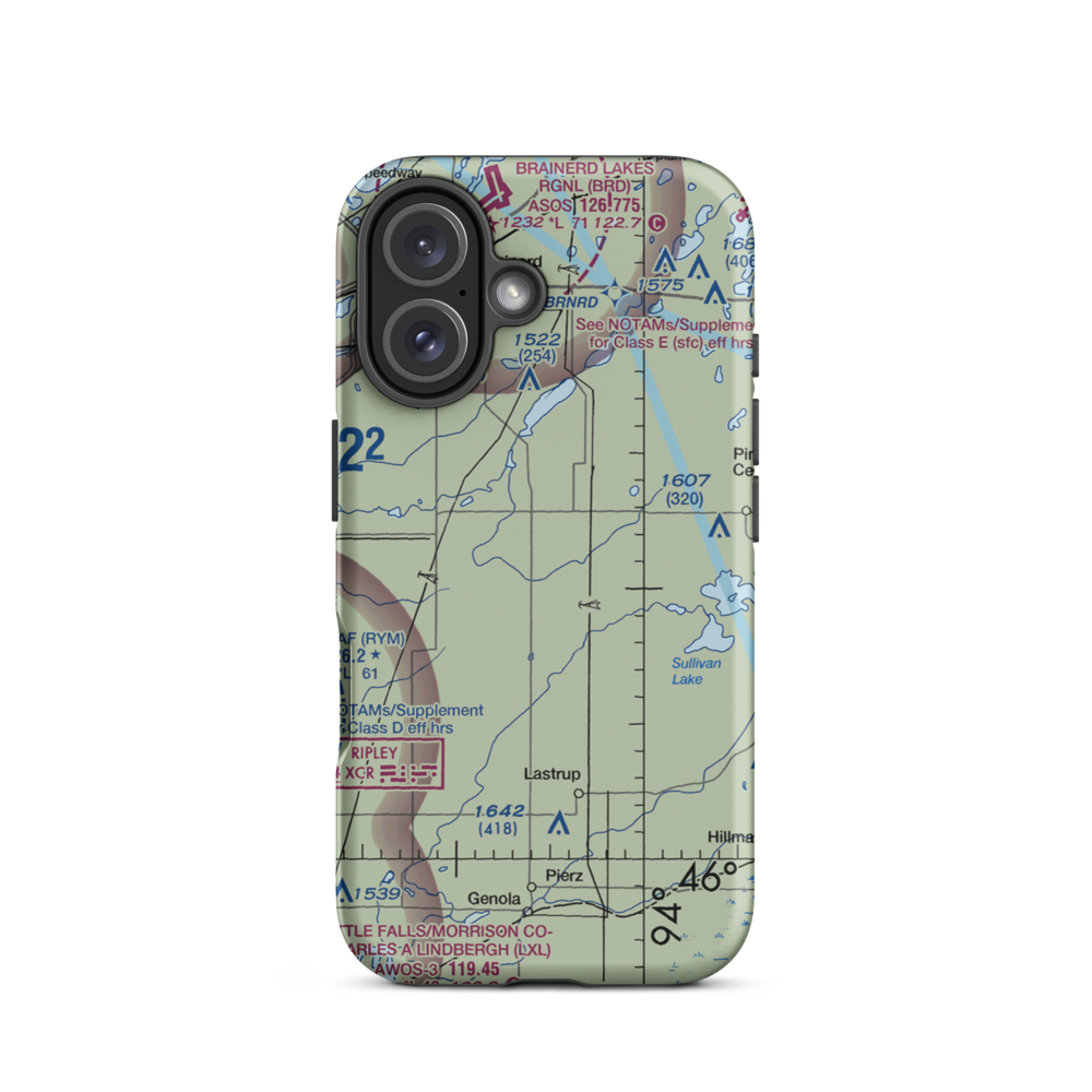 Barrett Airport (MN18) VFR Sectional  Tough iPhone Case iPhone 16 model shown