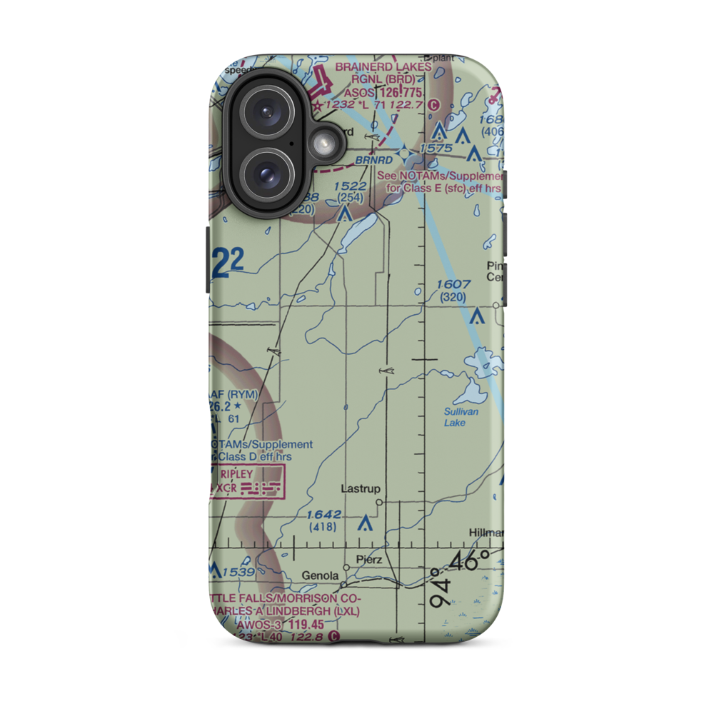 Barrett Airport (MN18) VFR Sectional  Tough iPhone Case iPhone 16 Plus model shown