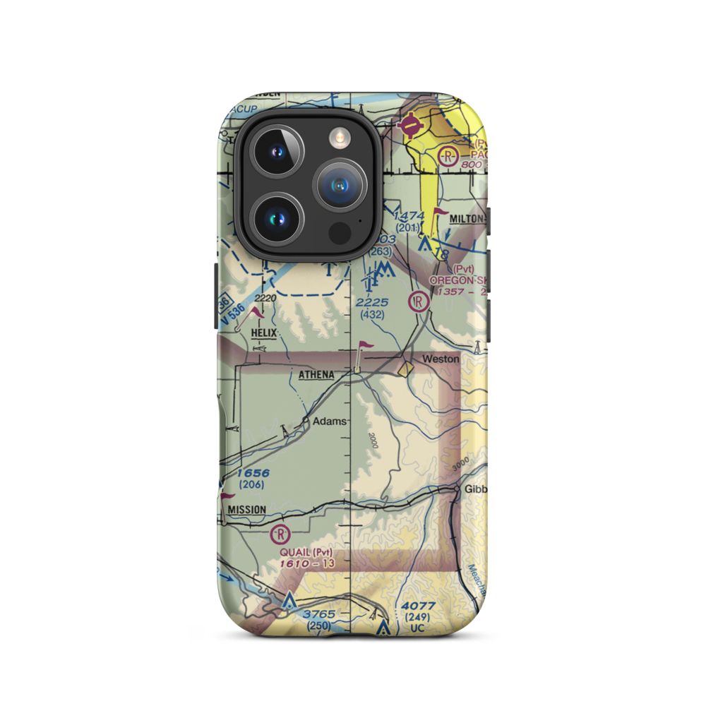 Barrett Field (OR24) VFR Sectional  Tough iPhone Case iPhone 16 Pro model shown