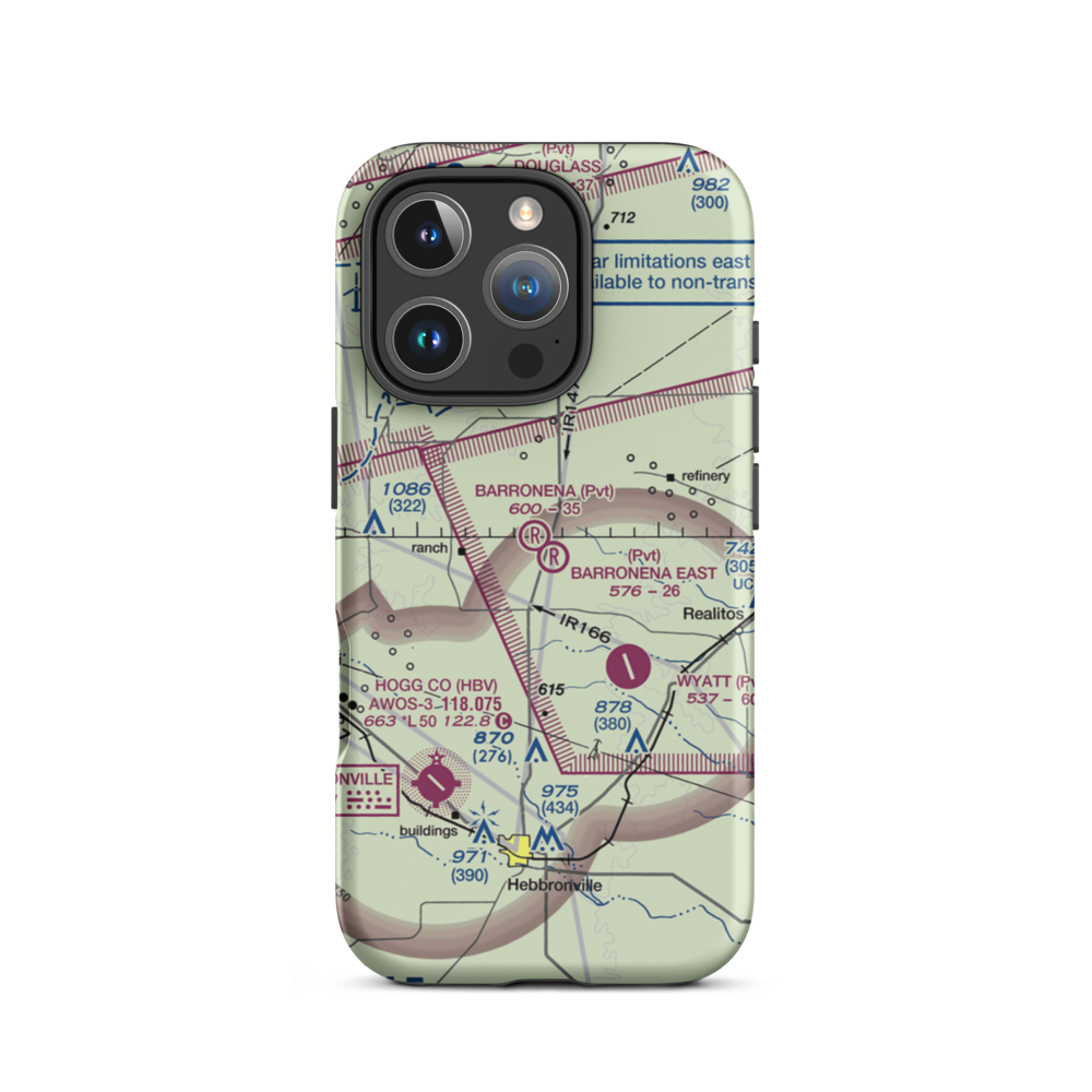 Barronena East Airport (TS69) VFR Sectional  Tough iPhone Case iPhone 16 Pro model shown