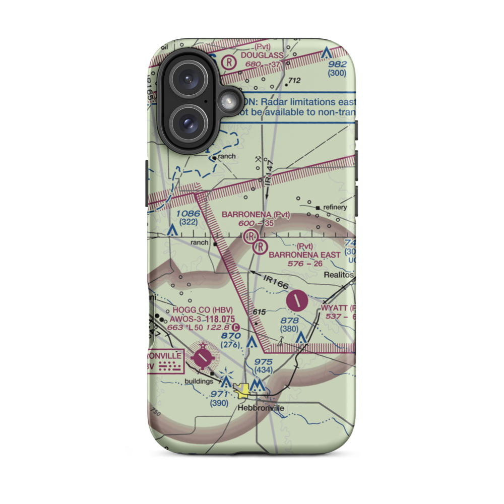 Barronena Ranch Airport (03TE) VFR Sectional  Tough iPhone Case iPhone 16 Plus model shown