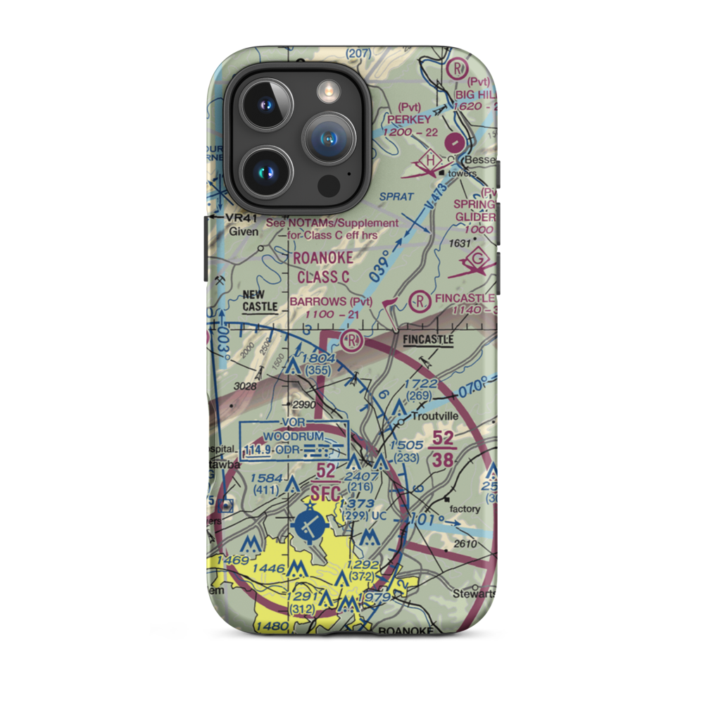 Barrows Airport (VA04) VFR Sectional  Tough iPhone Case iPhone 16 Pro Max model shown