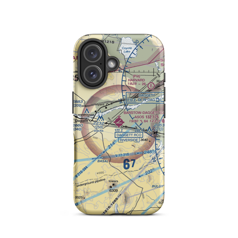 Barstow Daggett Airport (DAG) VFR Sectional  Tough iPhone Case iPhone 16 model shown