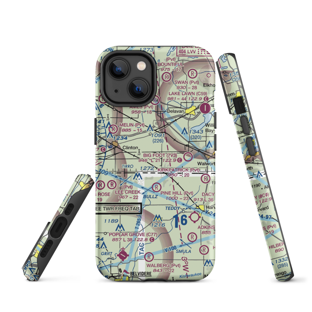 Barten Airport (WS55) VFR Sectional  Tough iPhone Case iPhone 14 model shown