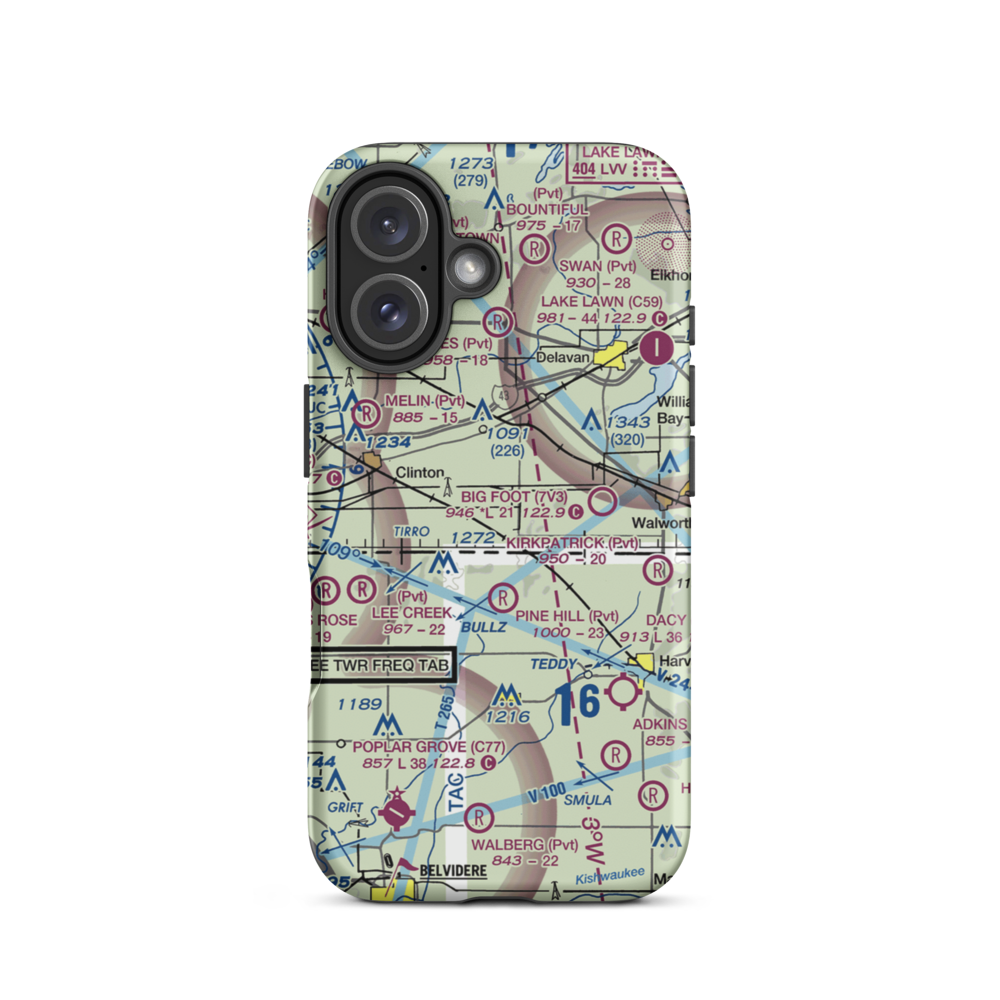 Barten Airport (WS55) VFR Sectional  Tough iPhone Case iPhone 16 model shown