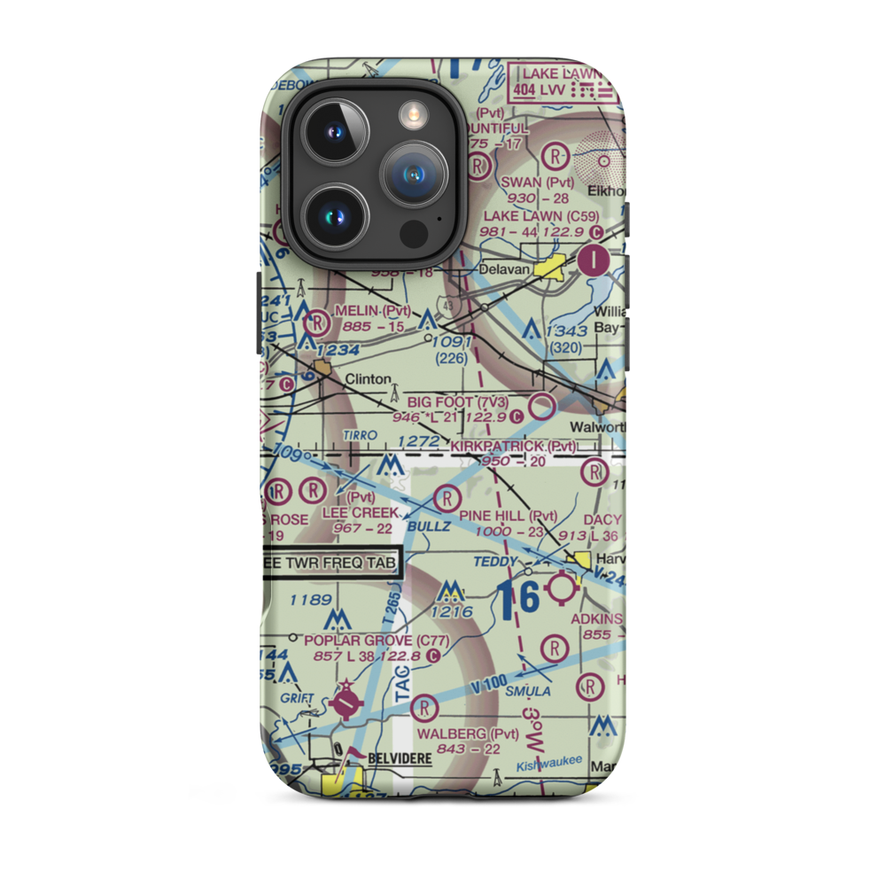 Barten Airport (WS55) VFR Sectional  Tough iPhone Case iPhone 16 Pro Max model shown