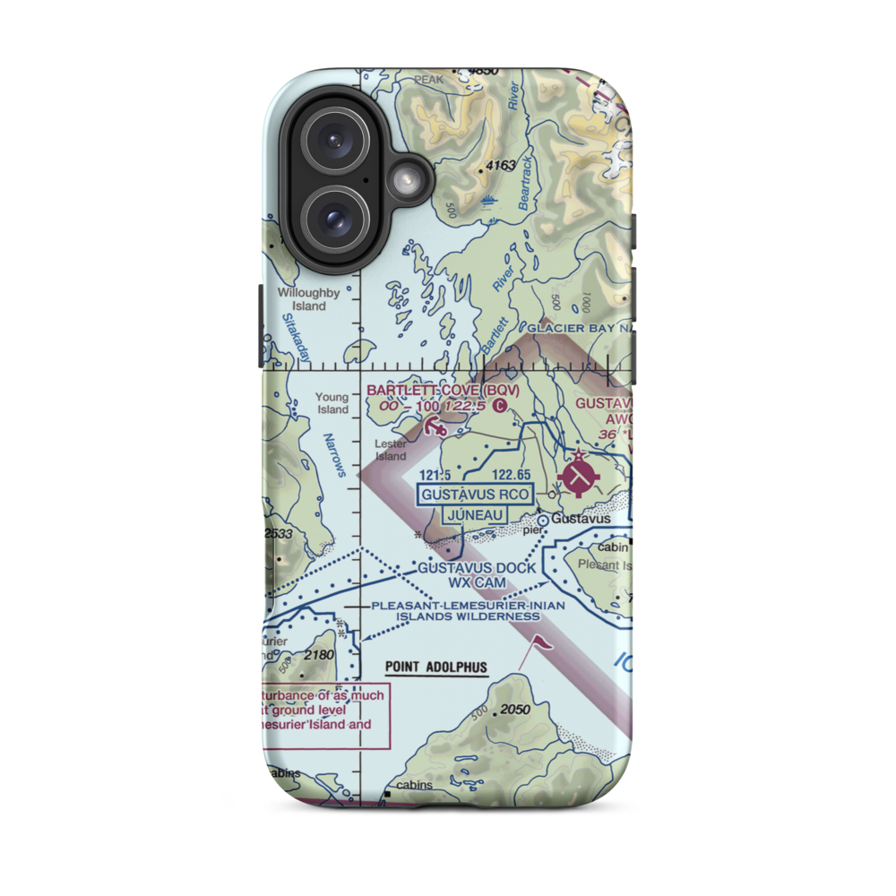 Bartlett Cove Seaplane Base (BQV) VFR Sectional  Tough iPhone Case iPhone 16 Plus model shown
