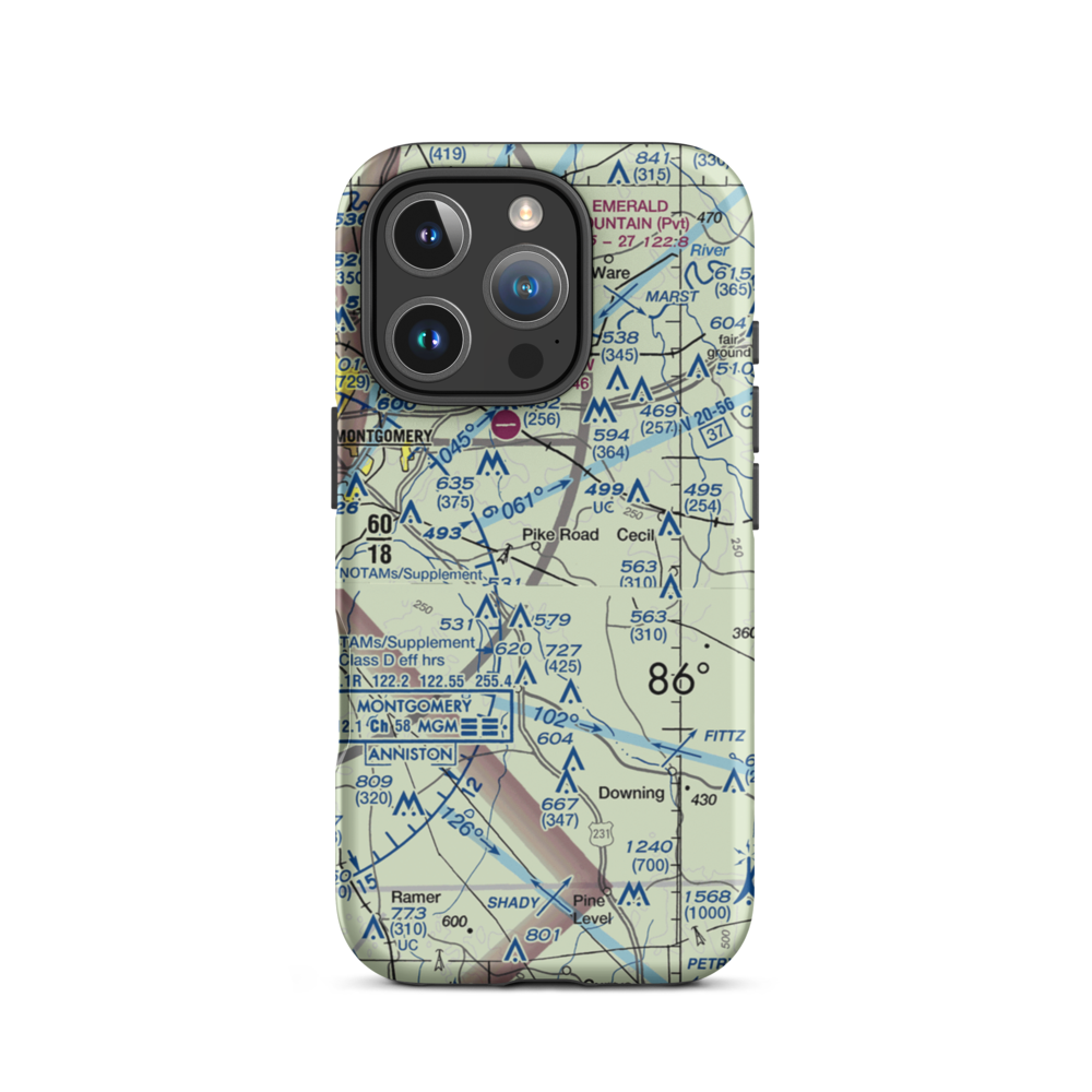 Bartlett Ranch Airport (AL79) VFR Sectional  Tough iPhone Case iPhone 16 Pro model shown