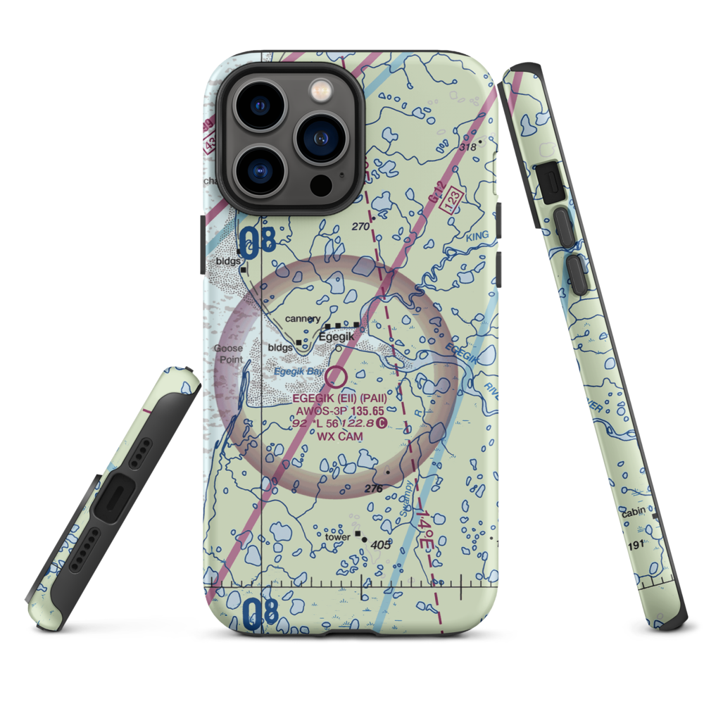 Bartletts Airport (AK96) VFR Sectional  Tough iPhone Case iPhone 13 Pro Max model shown