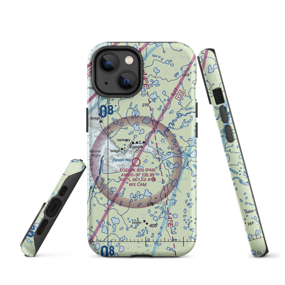 Bartletts Airport (AK96) VFR Sectional  Tough iPhone Case iPhone 14 model shown