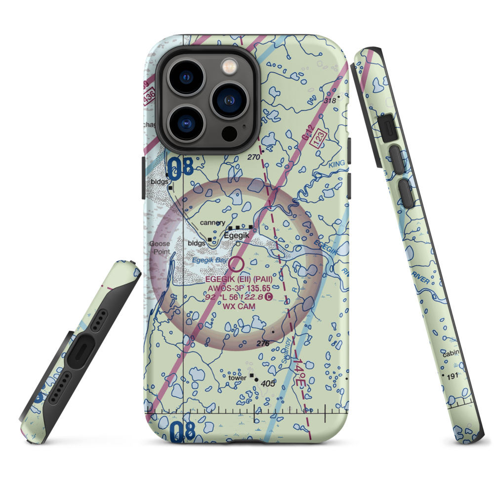 Bartletts Airport (AK96) VFR Sectional  Tough iPhone Case iPhone 14 Pro Max model shown