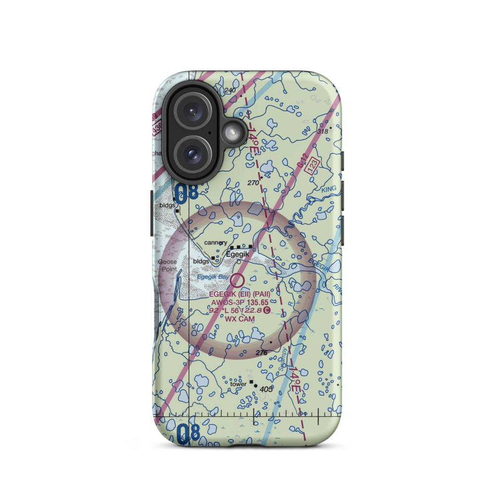 Bartletts Airport (AK96) VFR Sectional  Tough iPhone Case iPhone 16 model shown