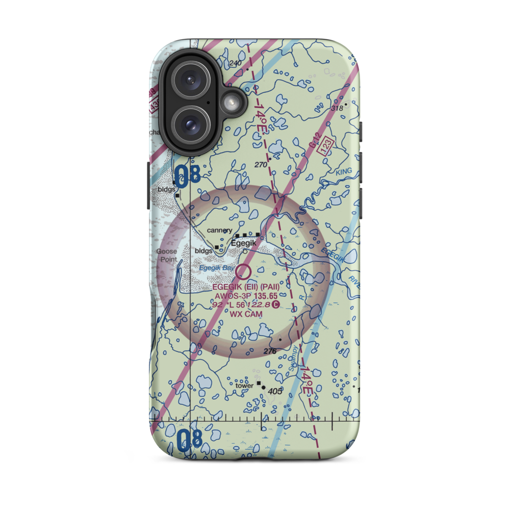 Bartletts Airport (AK96) VFR Sectional  Tough iPhone Case iPhone 16 Plus model shown