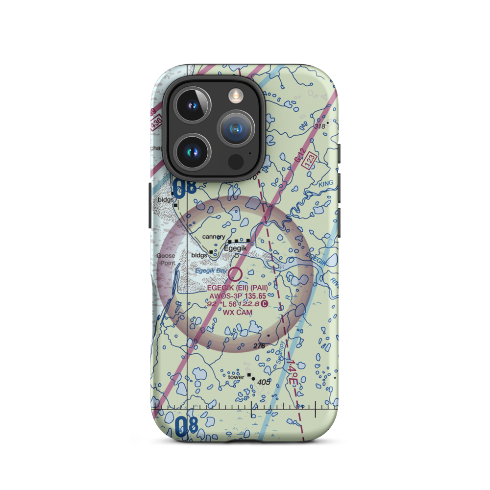 Bartletts Airport (AK96) VFR Sectional  Tough iPhone Case iPhone 16 Pro model shown