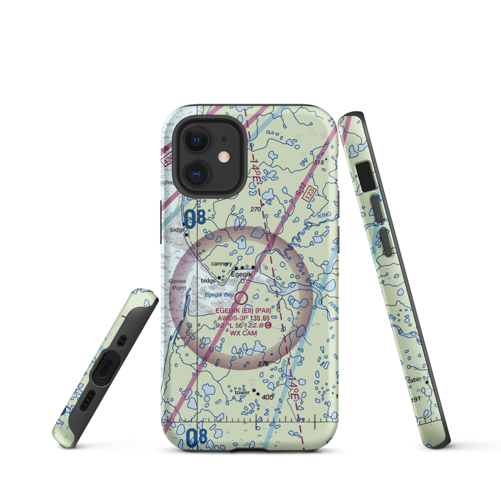Bartletts Airport (AK96) VFR Sectional  Tough iPhone Case iPhone 12 mini model shown