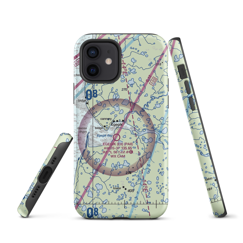 Bartletts Airport (AK96) VFR Sectional  Tough iPhone Case iPhone 12 model shown
