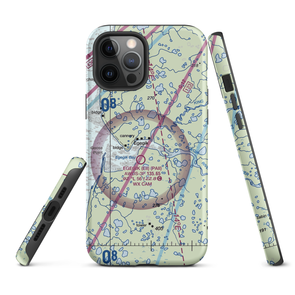 Bartletts Airport (AK96) VFR Sectional  Tough iPhone Case iPhone 12 Pro Max model shown