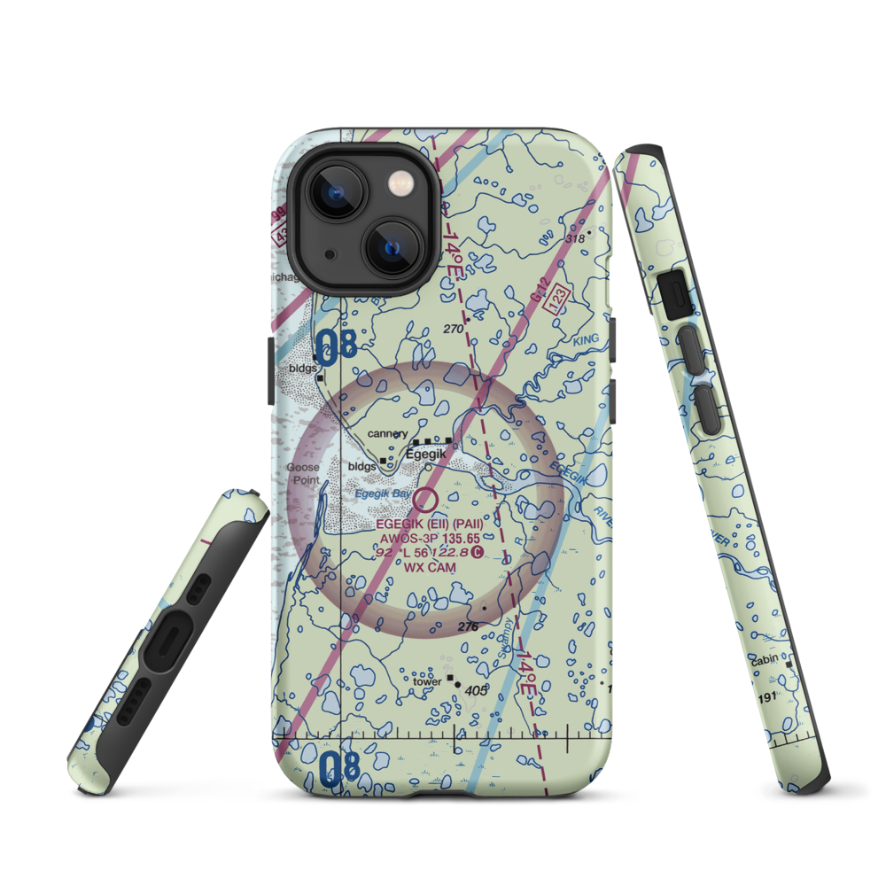 Bartletts Airport (AK96) VFR Sectional  Tough iPhone Case iPhone 13 model shown