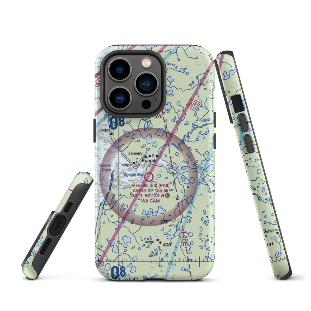 Bartletts Airport (AK96) VFR Sectional  Tough iPhone Case iPhone 13 Pro model shown