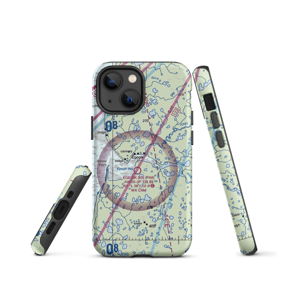 Bartletts Airport (BSZ) VFR Sectional  Tough iPhone Case iPhone 13 mini model shown