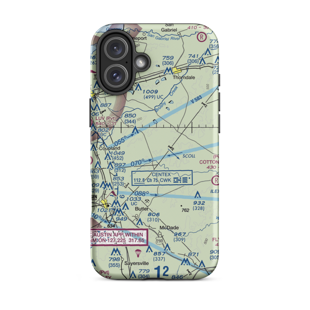 Barton Field (1XS4) VFR Sectional  Tough iPhone Case iPhone 16 Plus model shown