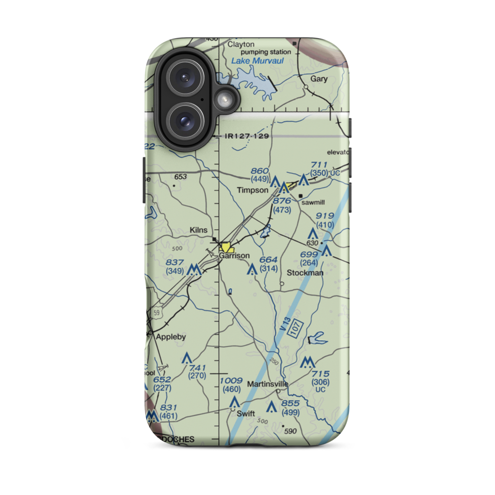 Barton Memorial Airport (TS51) VFR Sectional  Tough iPhone Case iPhone 16 Plus model shown