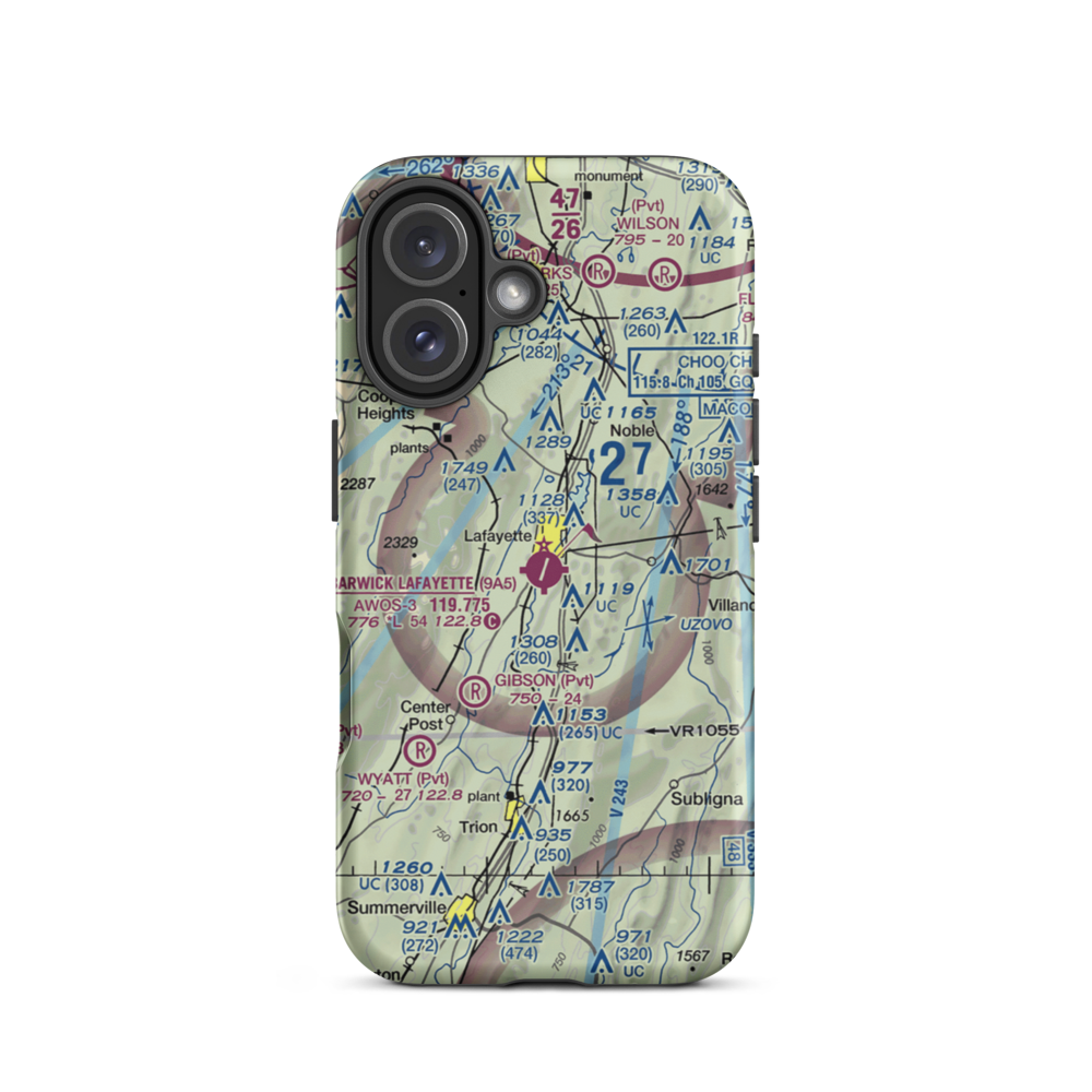Barwick Lafayette Airport (9A5) VFR Sectional  Tough iPhone Case iPhone 16 model shown
