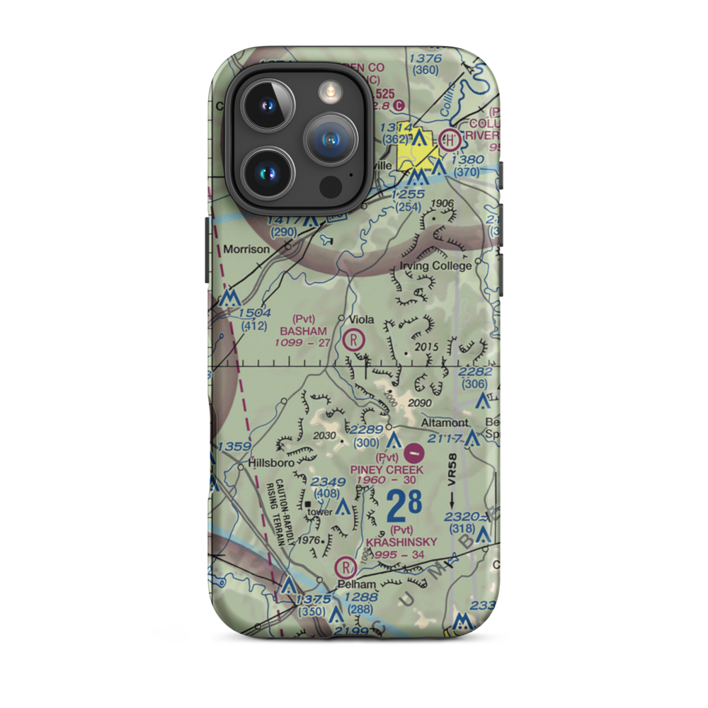 Basham Field (66TN) VFR Sectional  Tough iPhone Case iPhone 16 Pro Max model shown