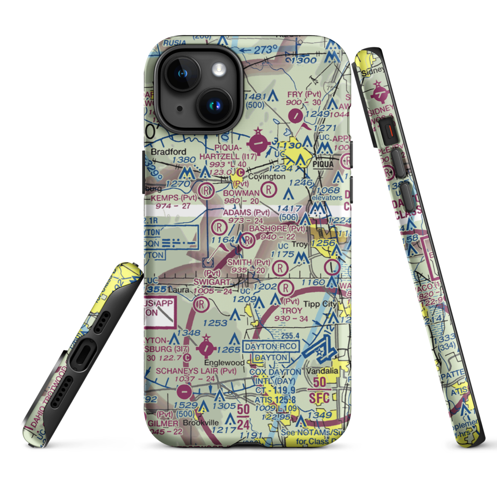 Bashore Airport (1OA1) VFR Sectional  Tough iPhone Case iPhone 15 Plus model shown