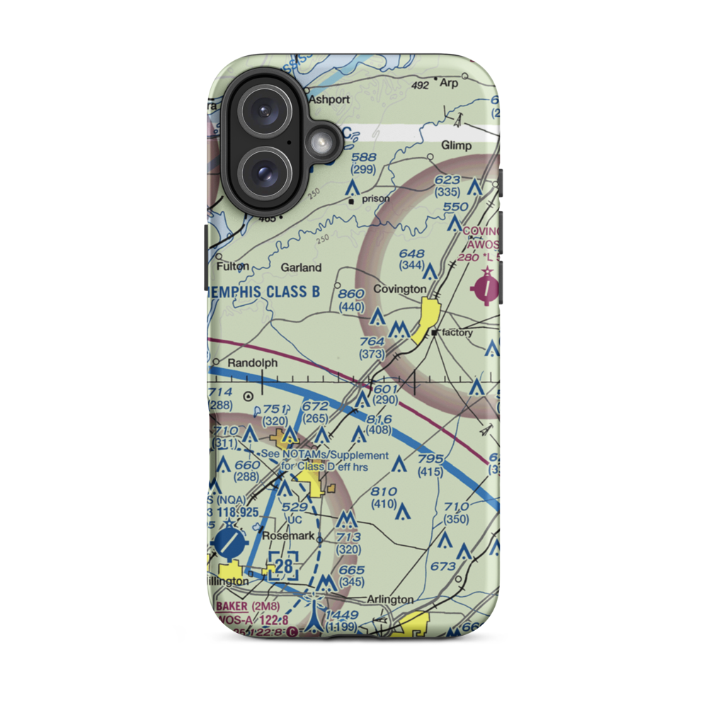 Baskin Airport (9TN7) VFR Sectional  Tough iPhone Case iPhone 16 Plus model shown