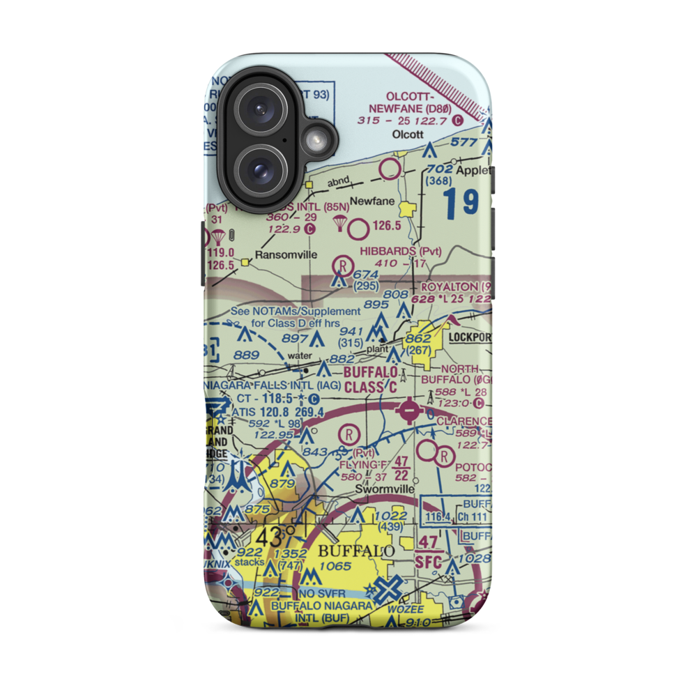 Bassett Field (61NY) VFR Sectional  Tough iPhone Case iPhone 16 Plus model shown