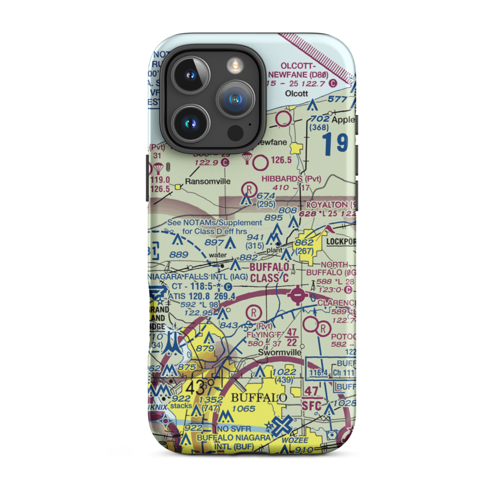 Bassett Field (61NY) VFR Sectional  Tough iPhone Case iPhone 16 Pro Max model shown