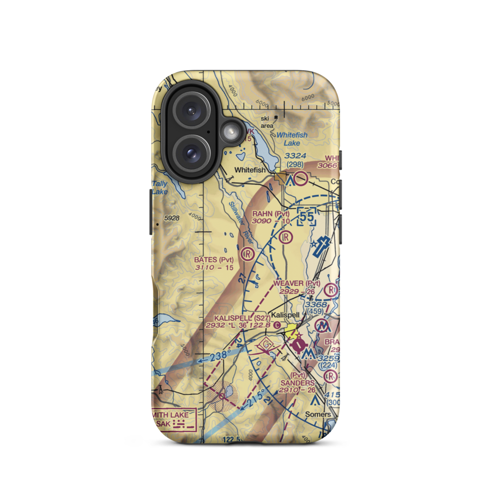 Bates Airstrip (2MT0) VFR Sectional  Tough iPhone Case iPhone 16 model shown