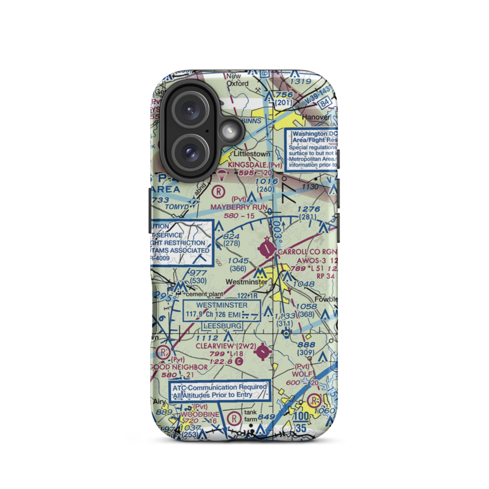 Baugher's Orchard Airport (07MD) VFR Sectional  Tough iPhone Case iPhone 16 model shown