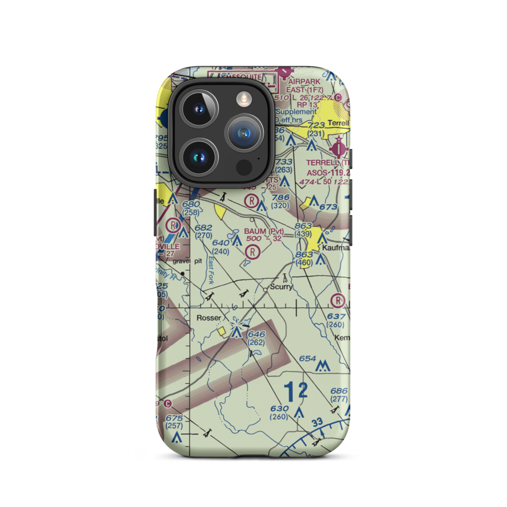 Baum Airport (TA46) VFR Sectional  Tough iPhone Case iPhone 16 Pro model shown