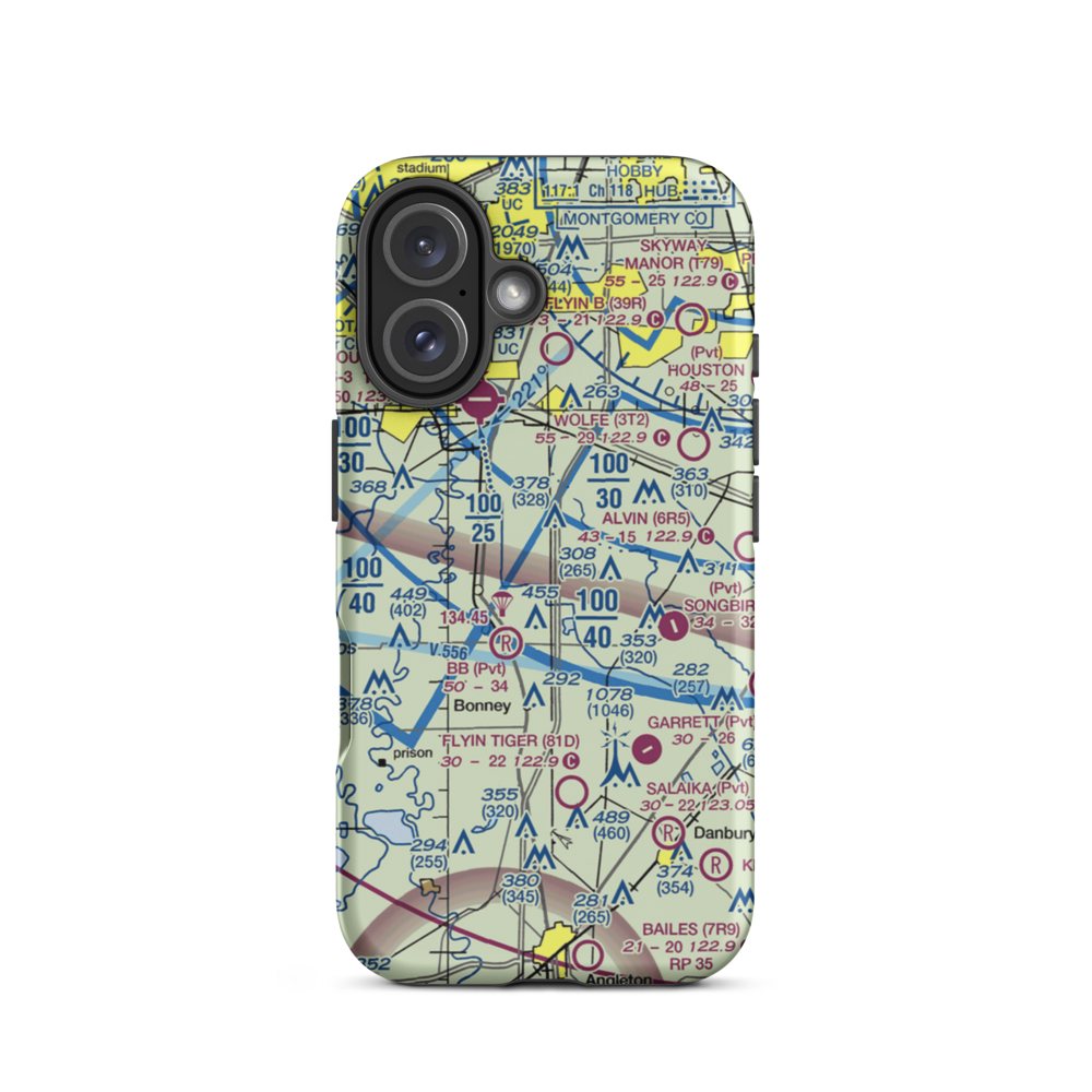 Bayless Airport (TS90) VFR Sectional  Tough iPhone Case iPhone 16 model shown